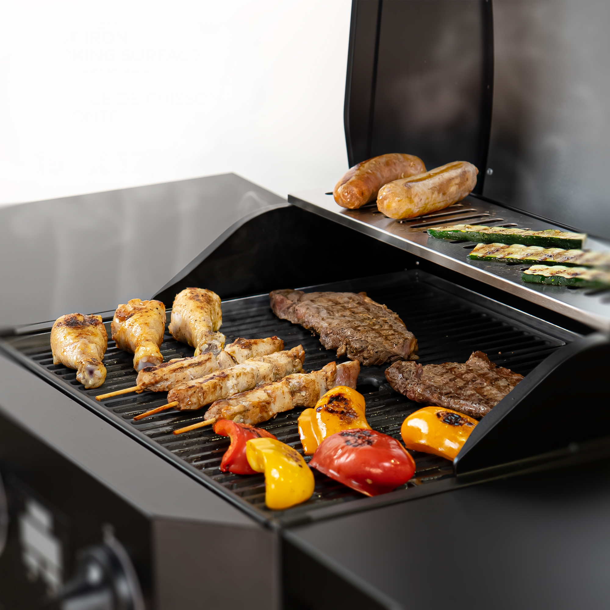 OPEN GRILL COOKING FOOD